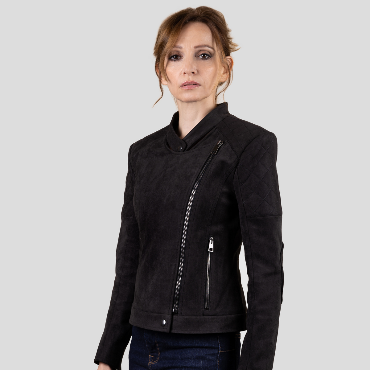 Biker Jacket "Diva" with Suede Leather Alternative