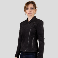 Biker Jacket "Diva" with Suede Leather Alternative